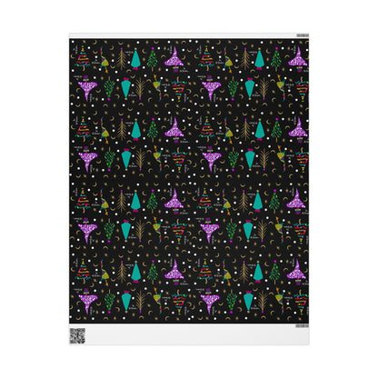 Purple Holiday Trees Wrapping Papers