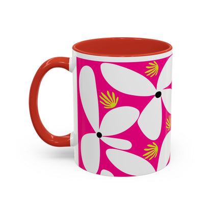 Pink Pop Daisy Accent Coffee Mug (11oz)