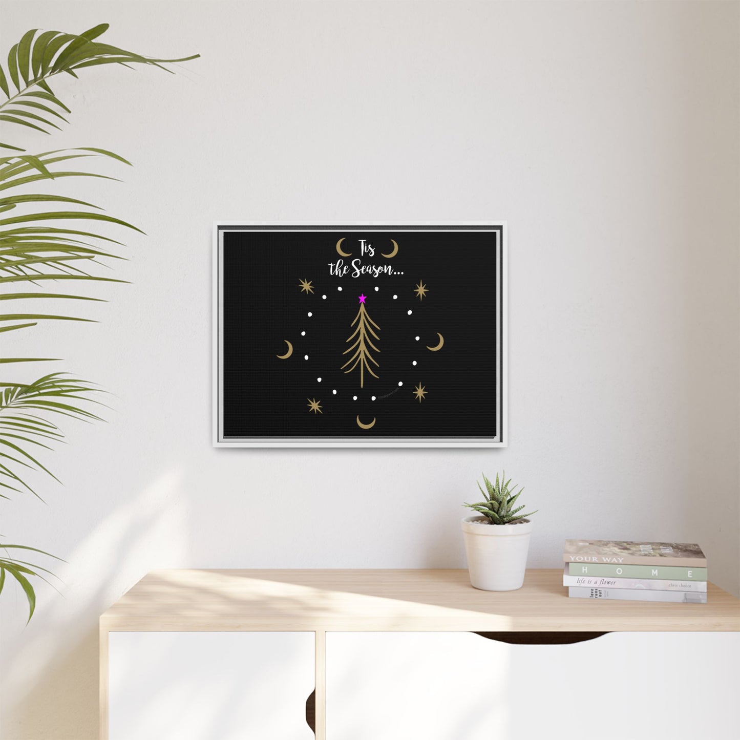 Tis the Season Gold tree Canvas