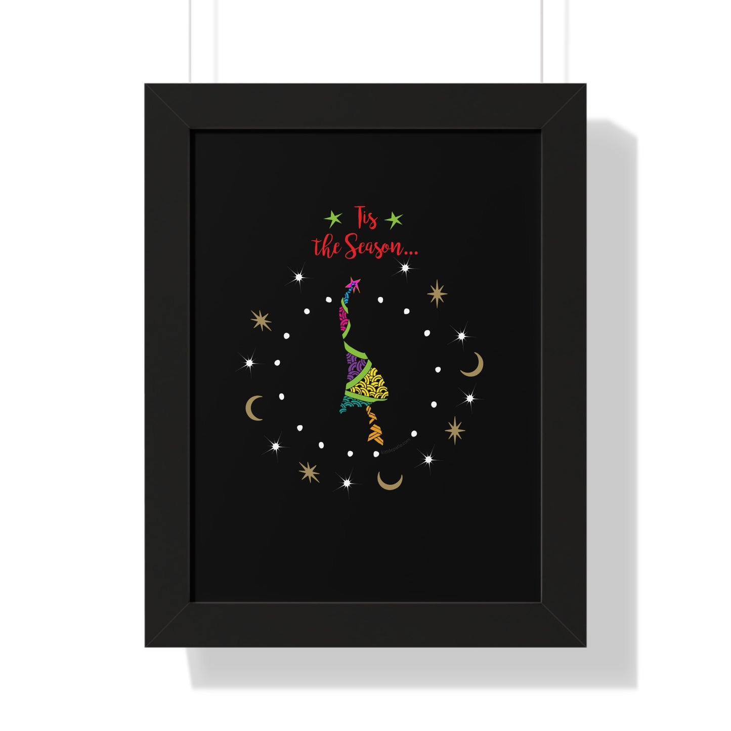 Tis the Season Funky Tree Framed Poster