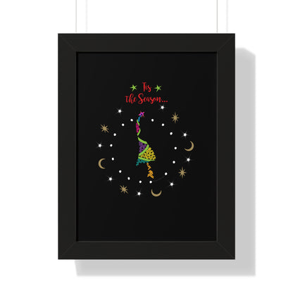 Tis the Season Funky Tree Framed Poster