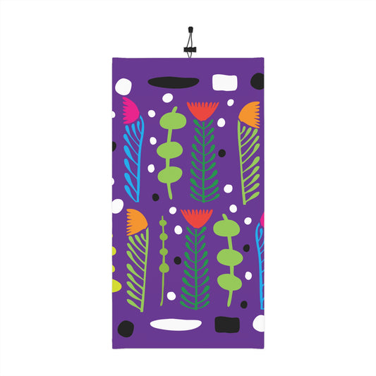 Pink Purple Groovy Garden Winter Neck Gaiter With Drawstring