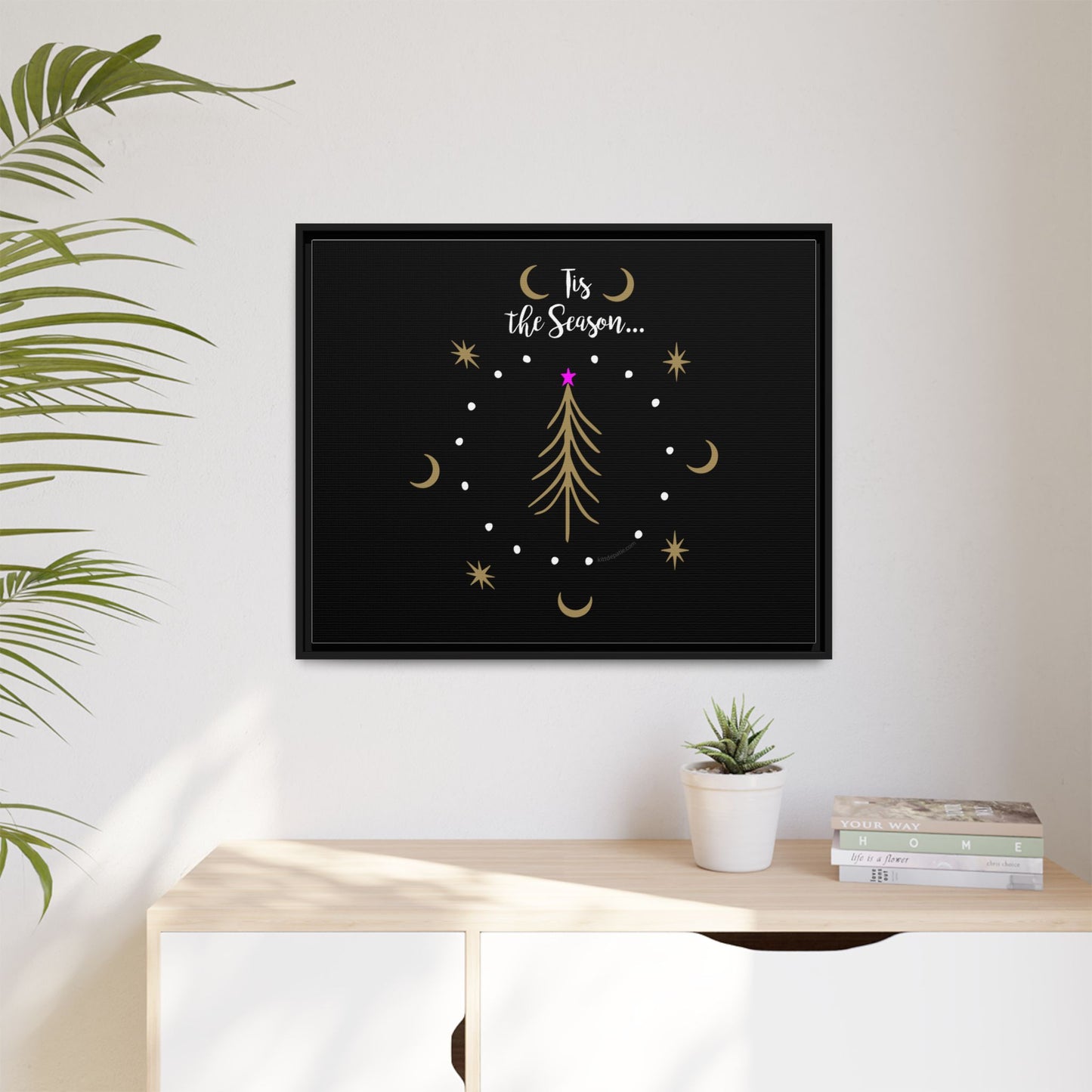 Tis the Season Gold tree Canvas