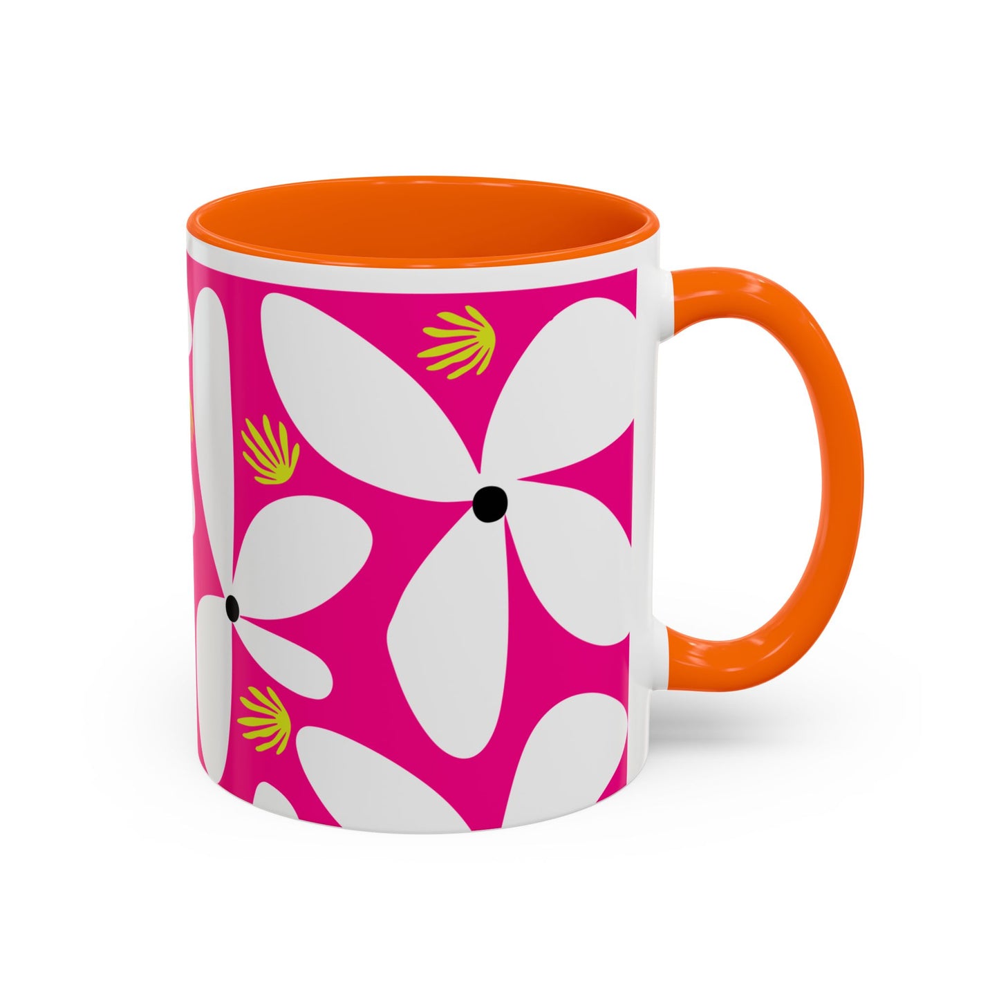 Pink Pop Daisy Accent Coffee Mug (11oz)