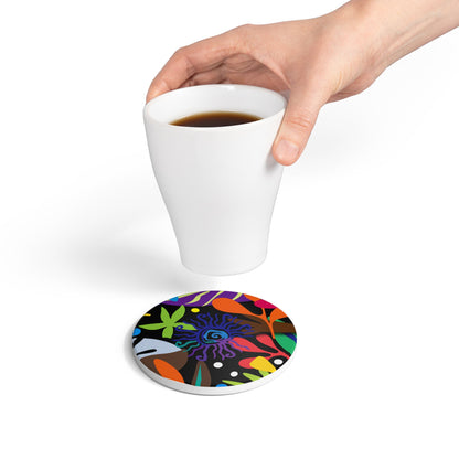 Twilight Floral Bouquet Ceramic Coaster