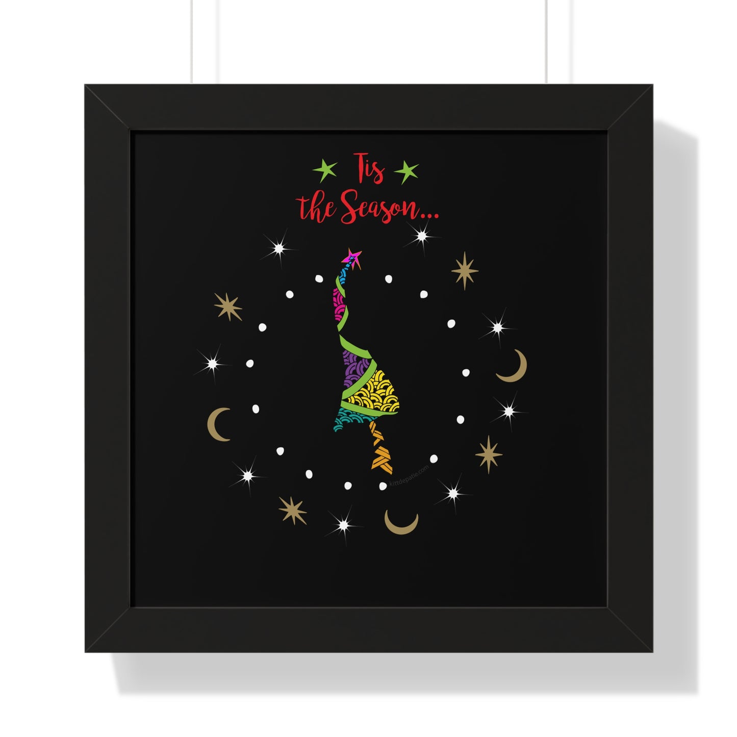 Tis the Season Funky Tree Framed Poster