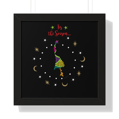Tis the Season Funky Tree Framed Poster