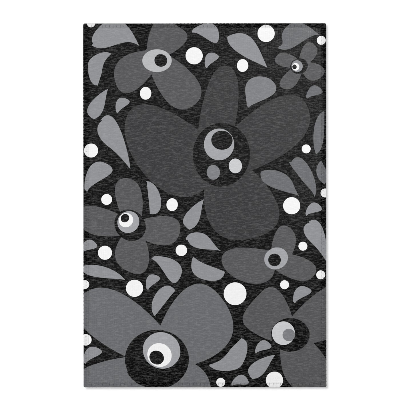 Midnight Mod Flower Area Rugs