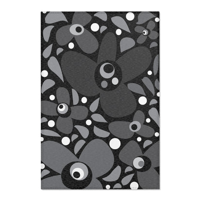 Midnight Mod Flower Area Rugs