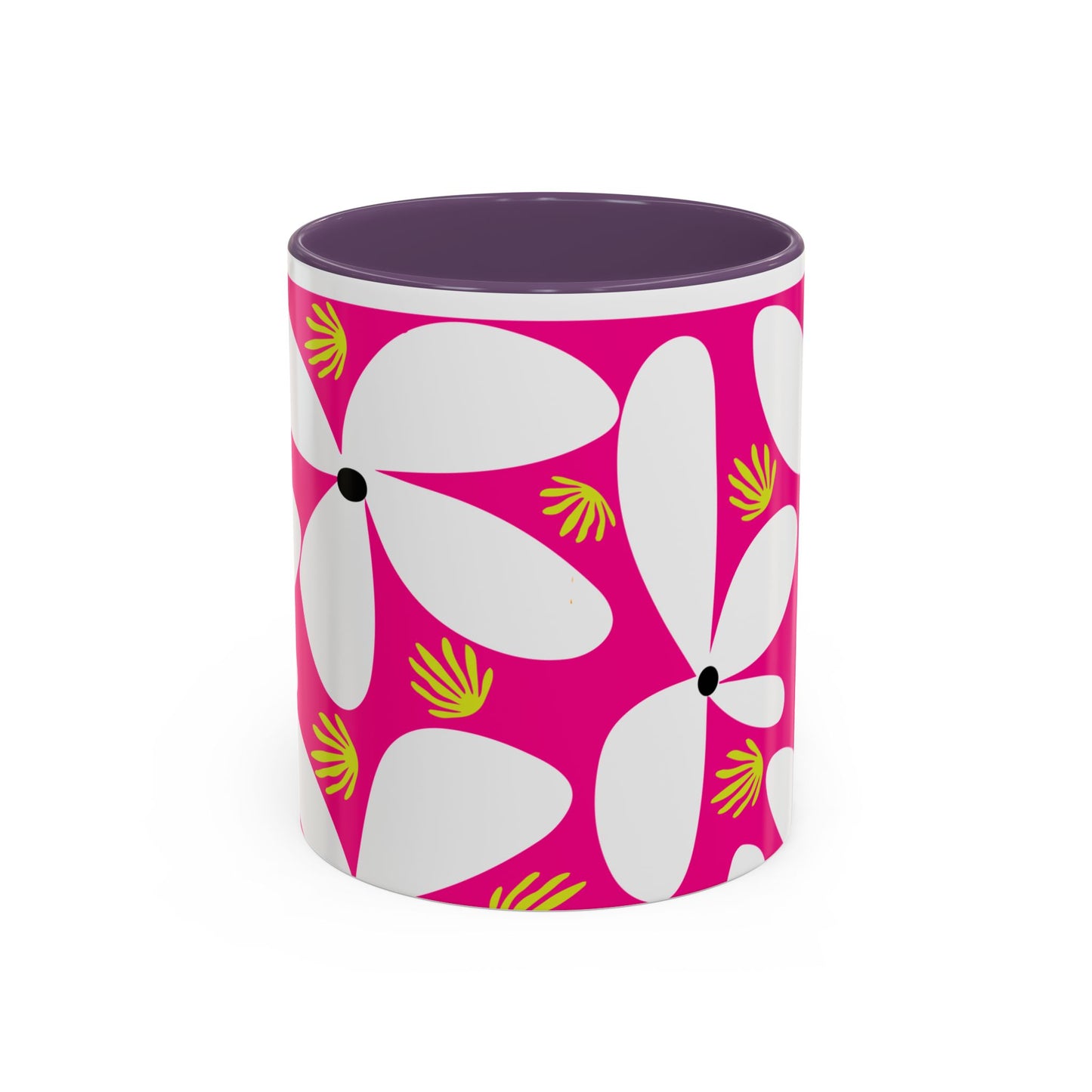 Pink Pop Daisy Accent Coffee Mug (11oz)