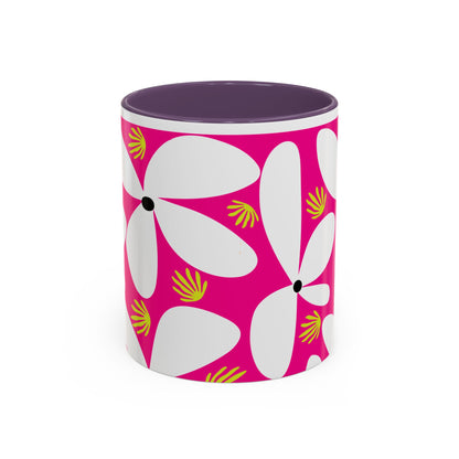 Pink Pop Daisy Accent Coffee Mug (11oz)