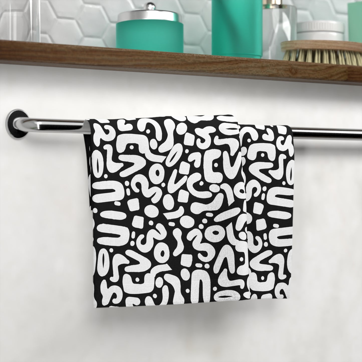 B&W DooDad Face Towel