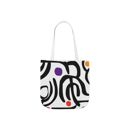 Dot Dot Swirl Canvas Tote Bag (5-Color Straps)