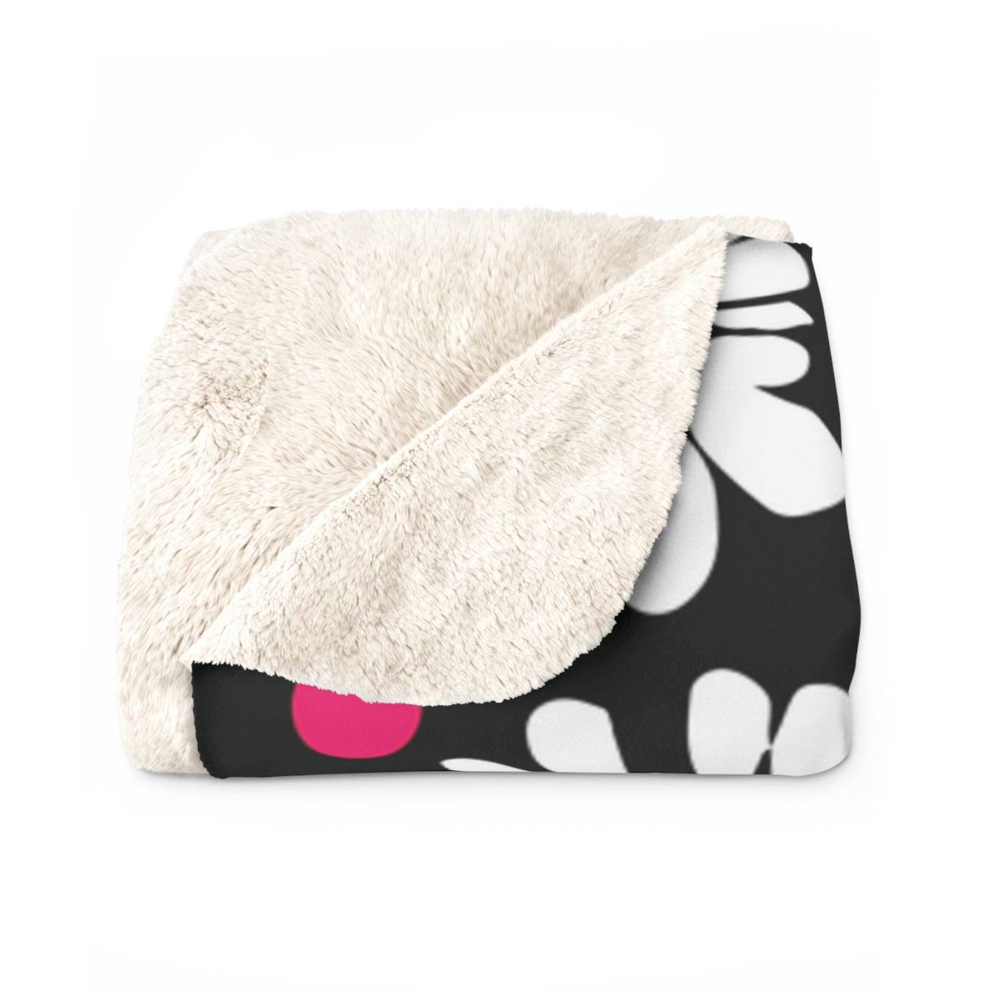 Midnight Bloom Sherpa Fleece Blanket