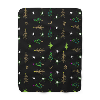 Holiday Trees Sherpa Fleece Blanket