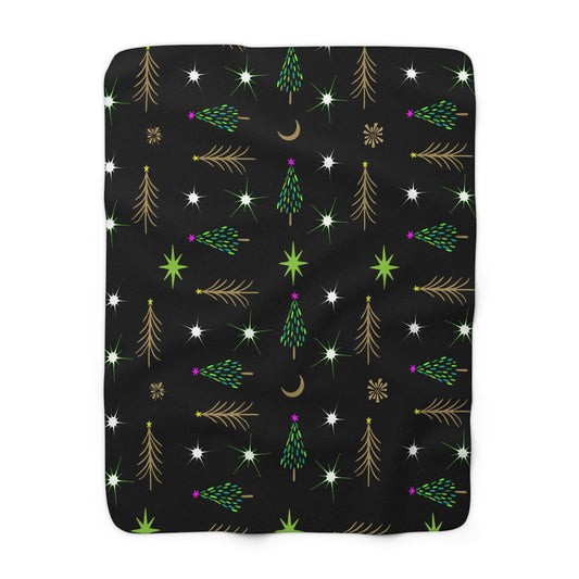 Holiday Trees Sherpa Fleece Blanket