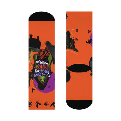 Orange Don't Make Me Flying Monkey Cushioned Crew Socks