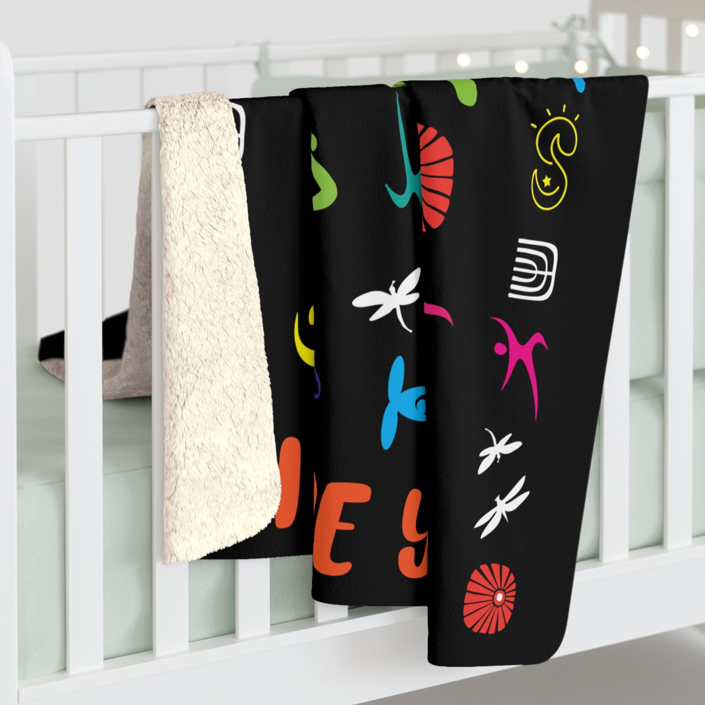 I Love Yoga Sherpa Fleece Blanket