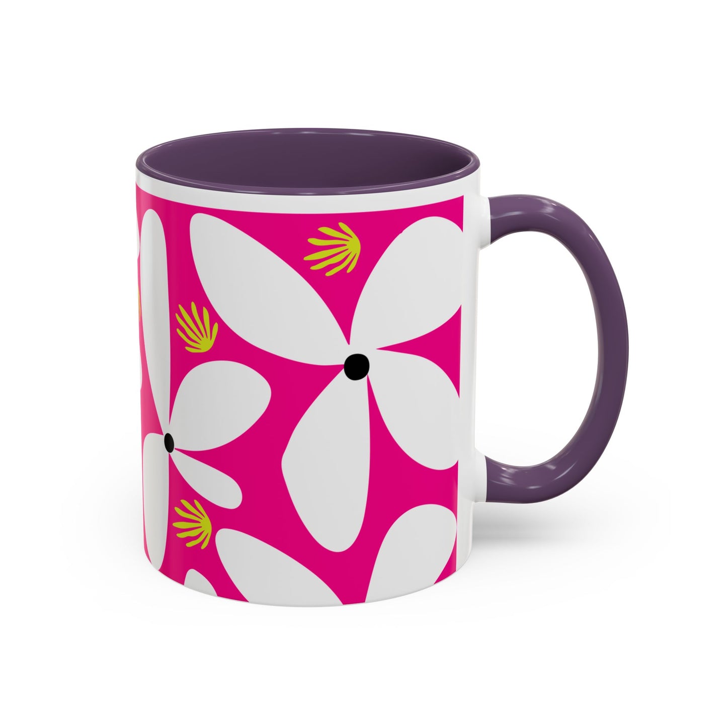 Pink Pop Daisy Accent Coffee Mug (11oz)