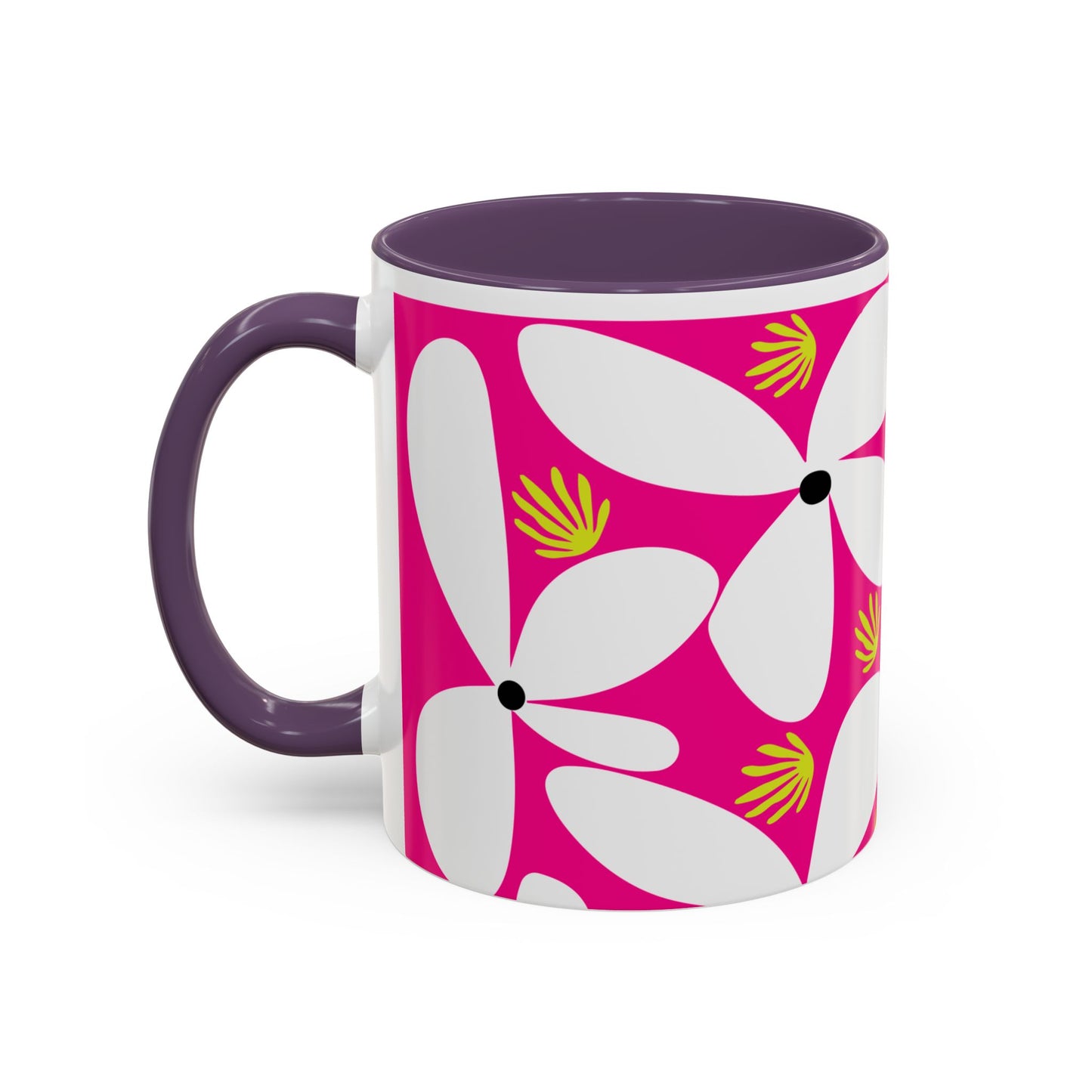 Pink Pop Daisy Accent Coffee Mug (11oz)