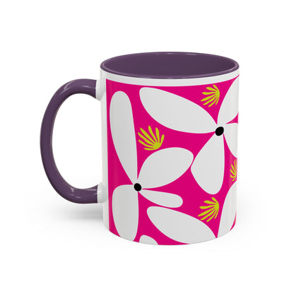 Pink Pop Daisy Accent Coffee Mug (11oz)