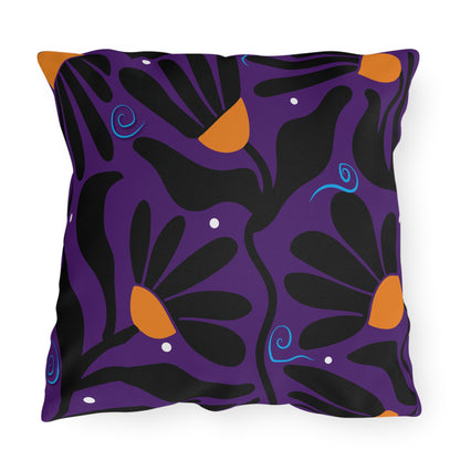 Orange Modflower Outdoor Pillows