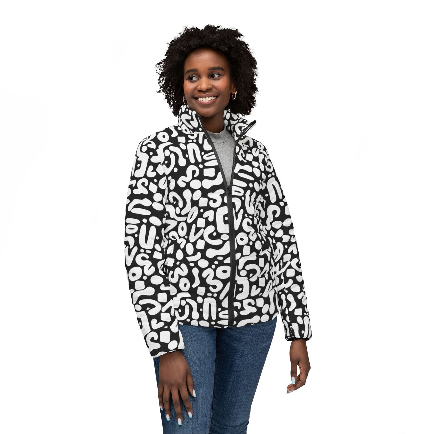 White Optic Pop Women’s Puffer Jacket