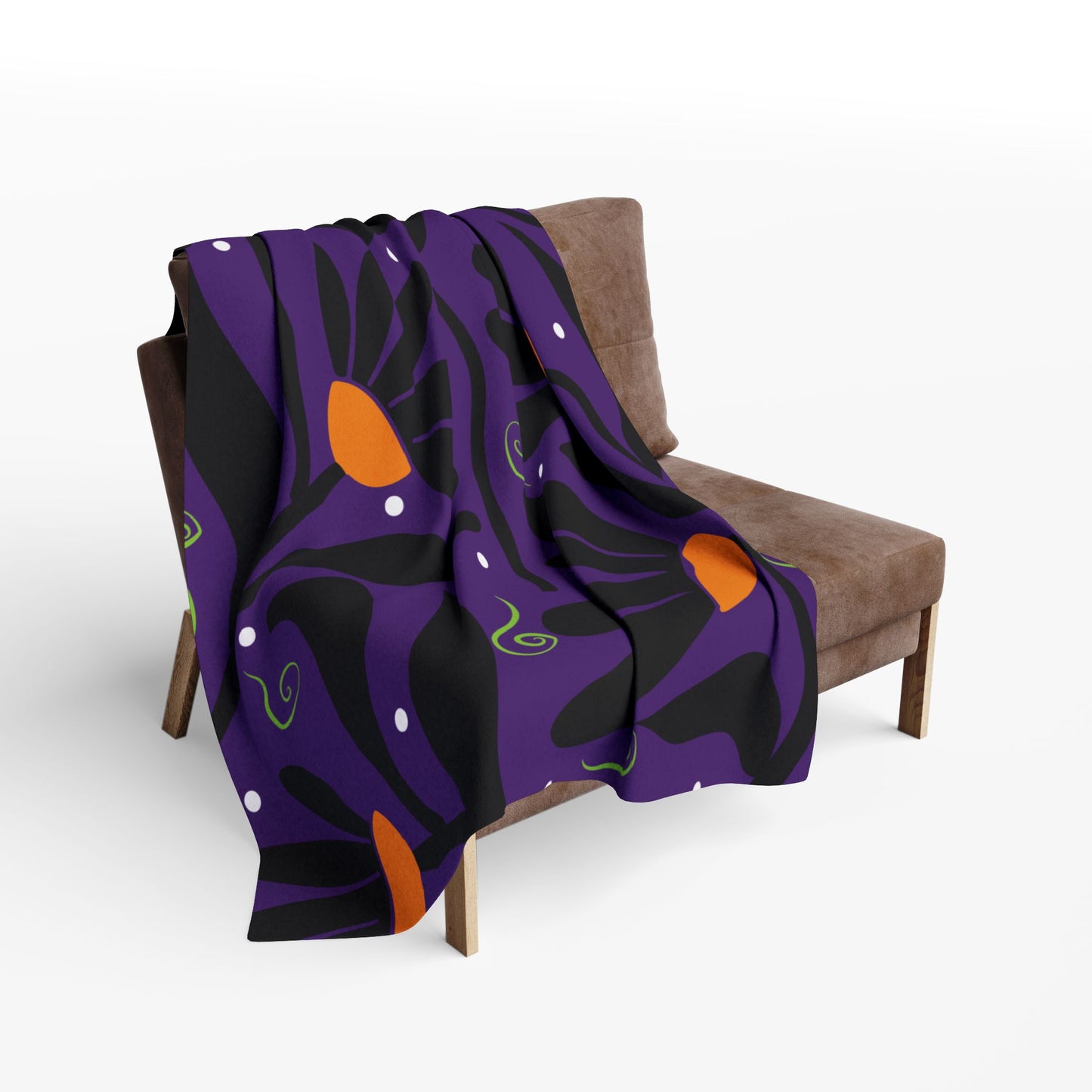 Orange Moon Flower Arctic Fleece Blanket
