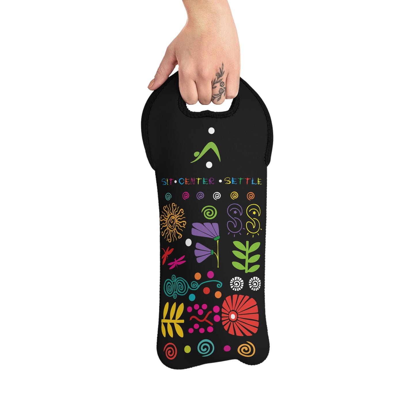 I Love Yoga Wine Tote Bag