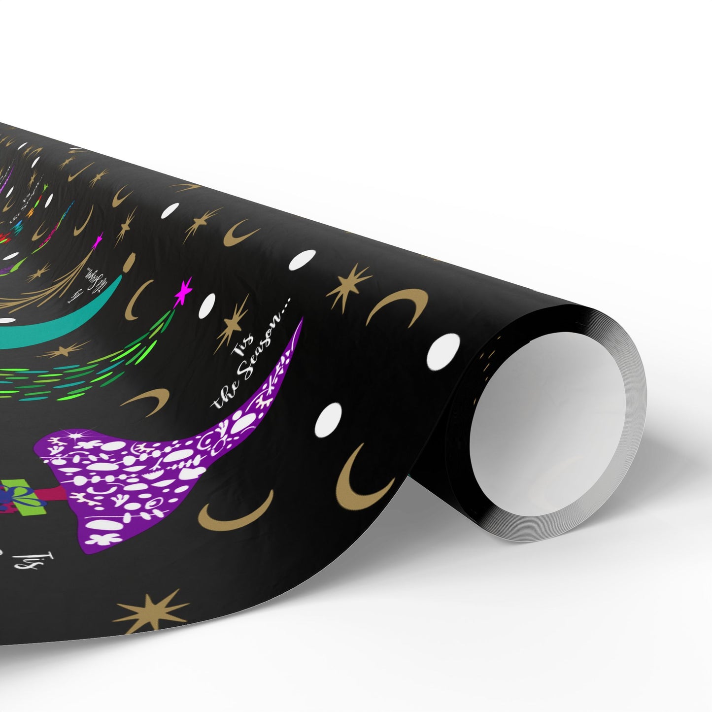 Purple Holiday Trees Wrapping Papers