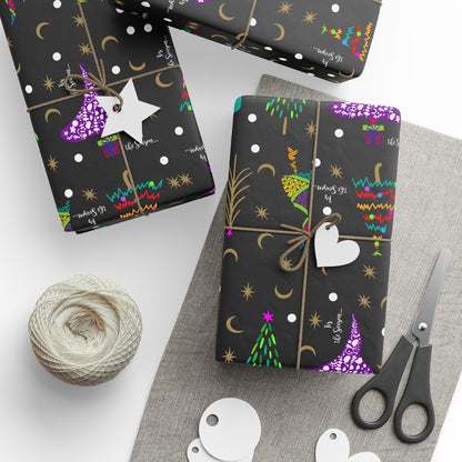 Purple Holiday Trees Wrapping Papers