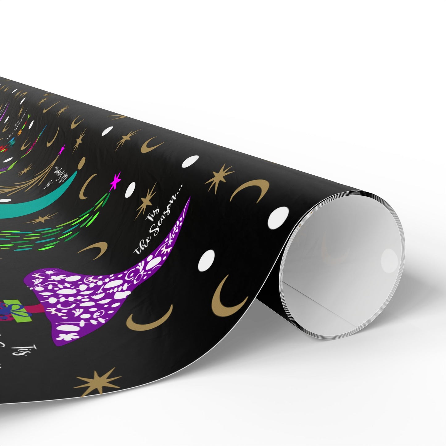 Purple Holiday Trees Wrapping Papers