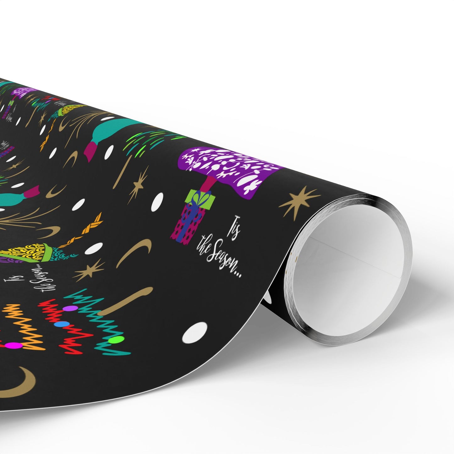 Purple Holiday Trees Wrapping Papers