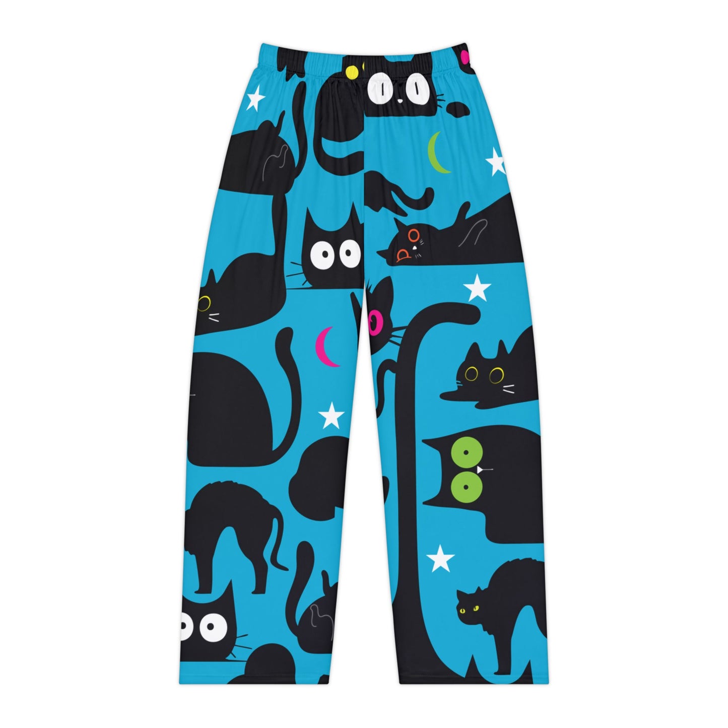 Blue Halloween Cat Women's Pajama Pants