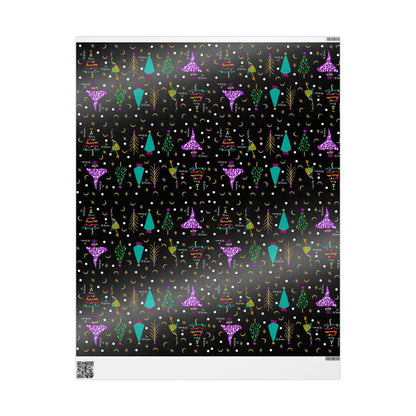 Purple Holiday Trees Wrapping Papers