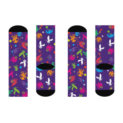 Purple Flying Monkey Socks Cushioned Crew Socks