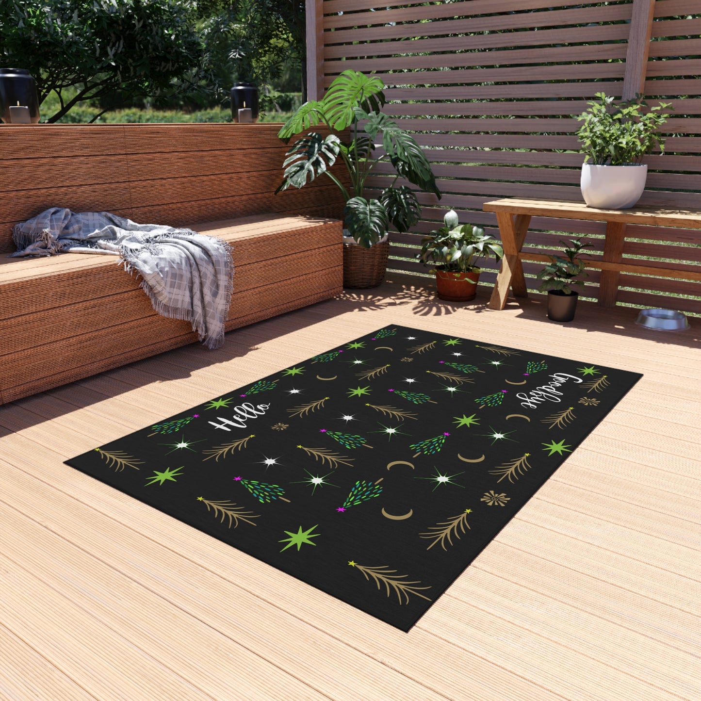 Many Trees  Holiday Tree Outdoor Rug
