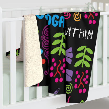 Black Groovy  Sherpa Fleece Blanket