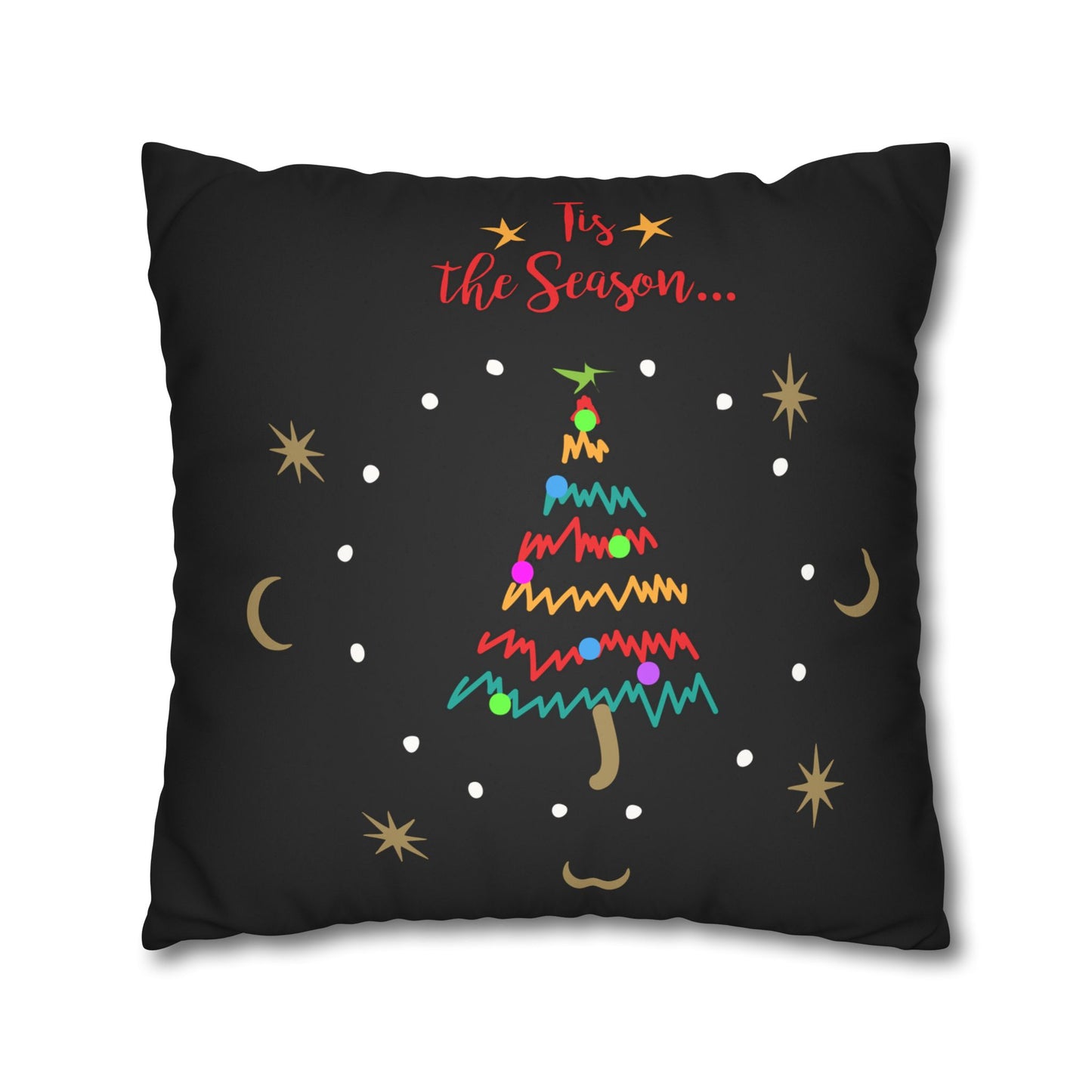 Tis the Season 2 Sided Faux Suede Square Pillowcase