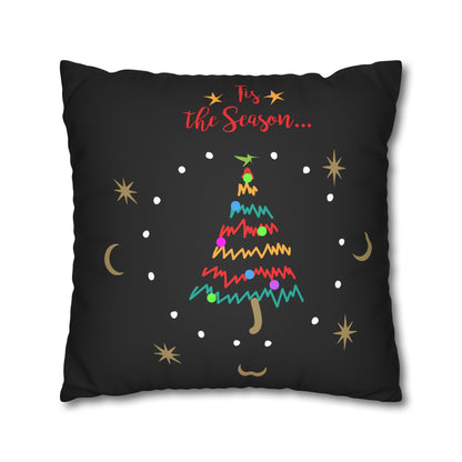 Tis the Season 2 Sided Faux Suede Square Pillowcase