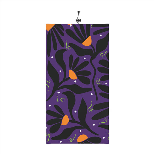 Orange Moon Flower Winter Neck Gaiter With Drawstring