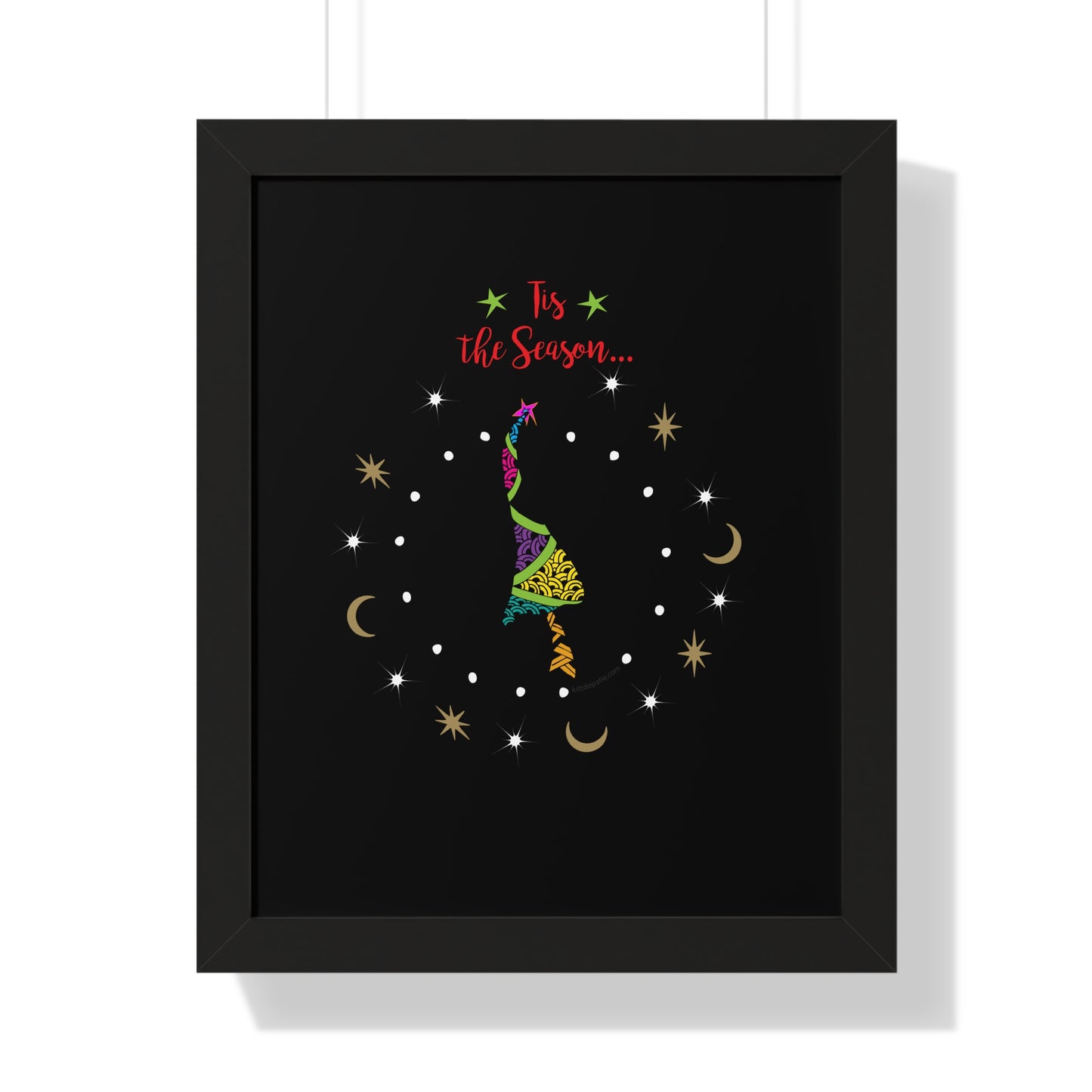 Tis the Season Funky Tree Framed Poster