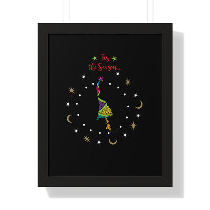 Tis the Season Funky Tree Framed Poster