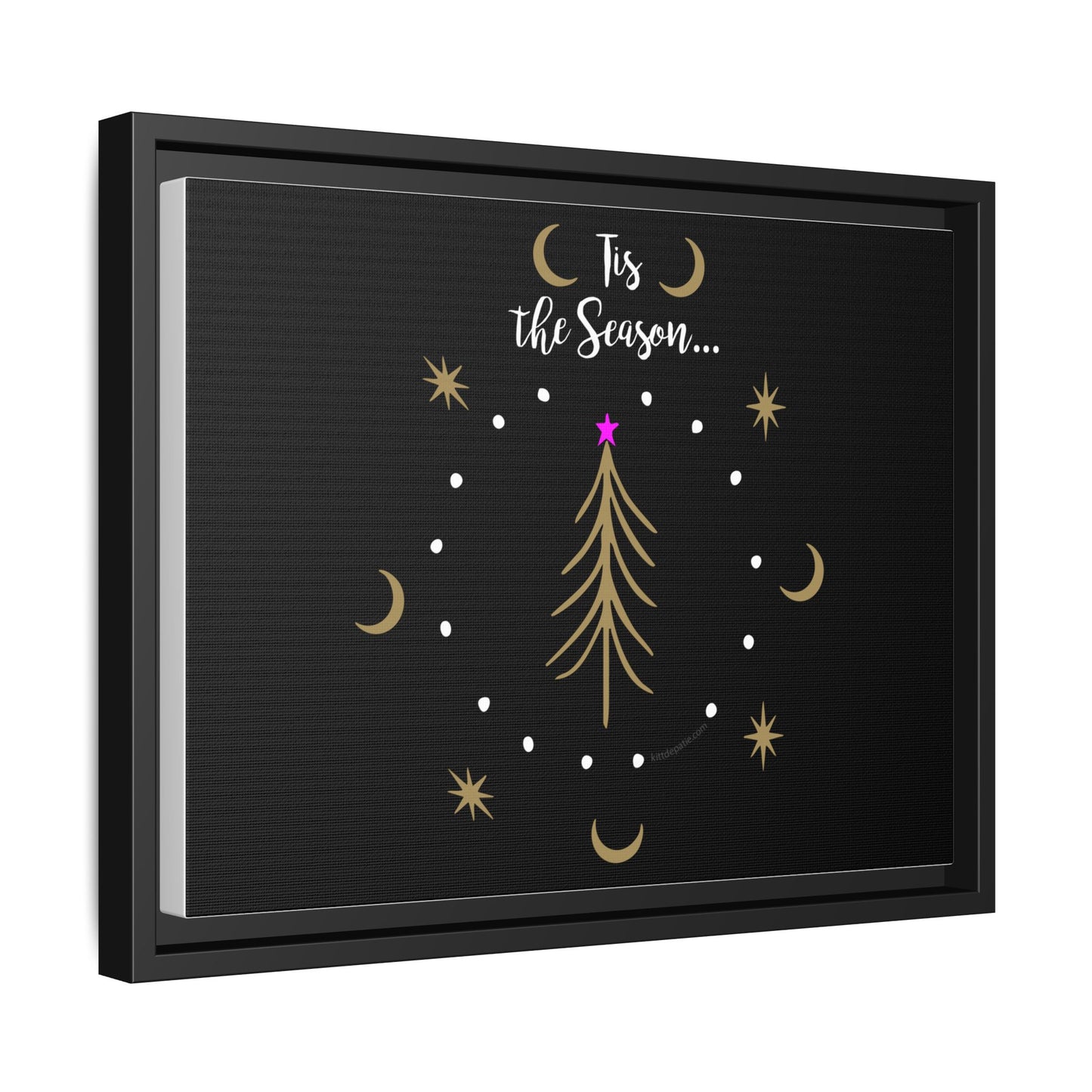 Tis the Season Gold tree Canvas