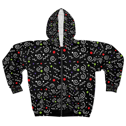 Color Scribbles Unisex Zip Hoodie