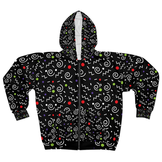 Color Scribbles Unisex Zip Hoodie