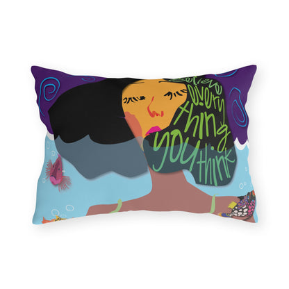 Orange Modflower Outdoor Pillows