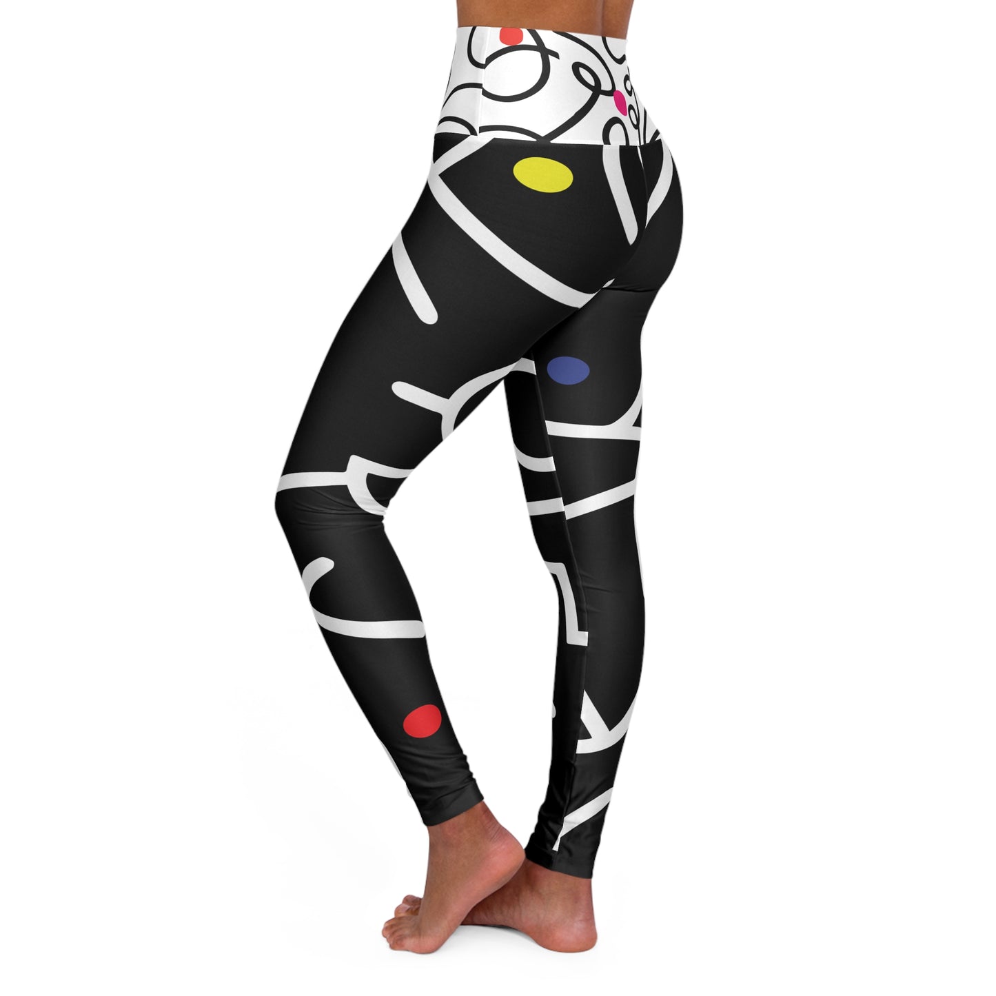 Pop Dots of Color High Waisted Yoga Leggings