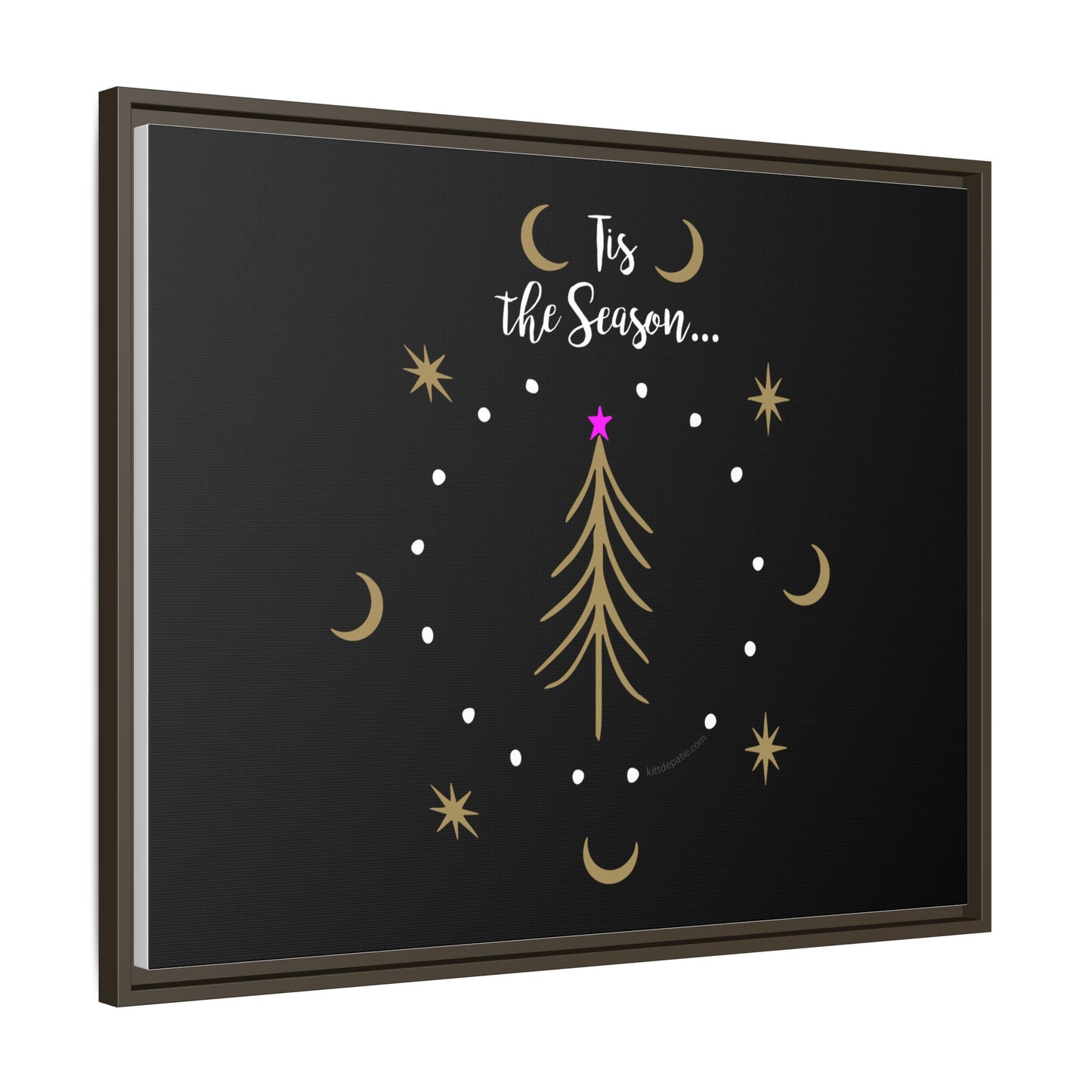 Tis the Season Gold tree Canvas