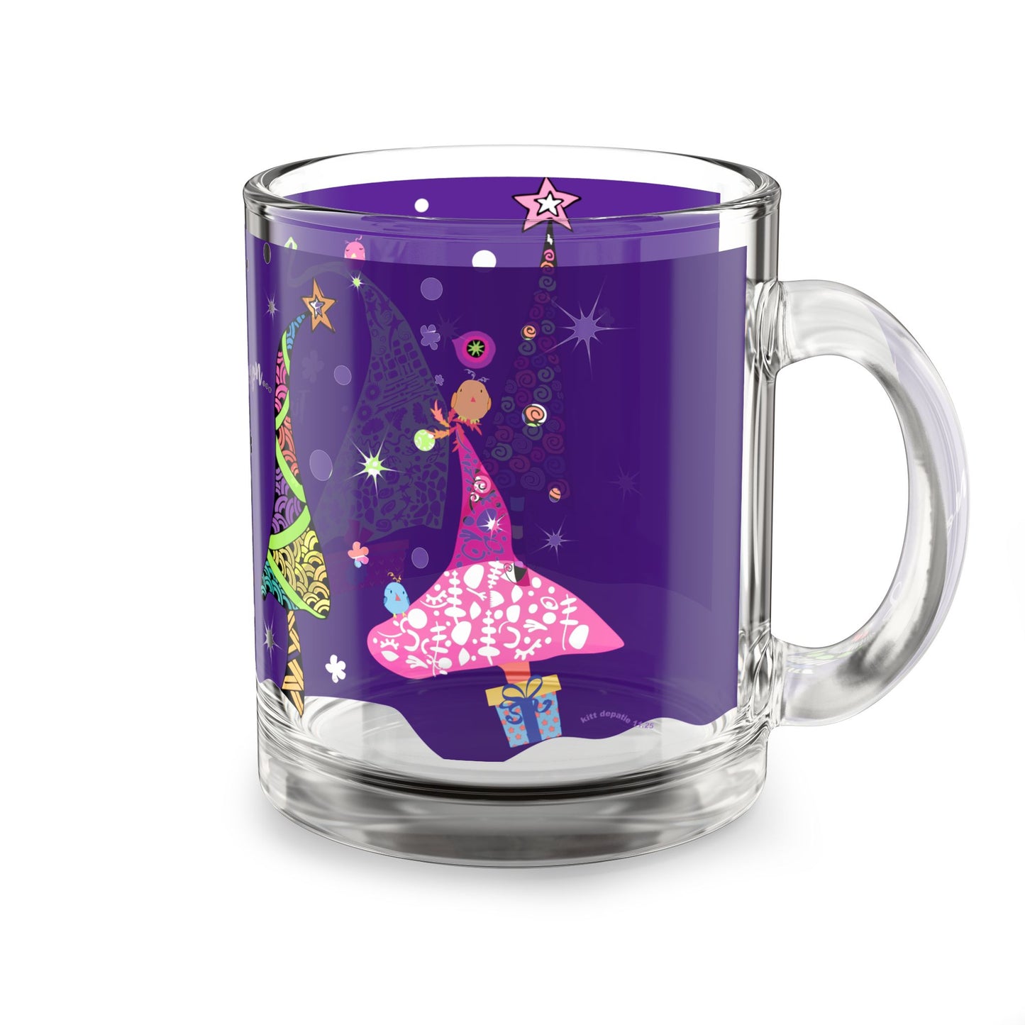 Holiday Trees Glass Mug, 10oz